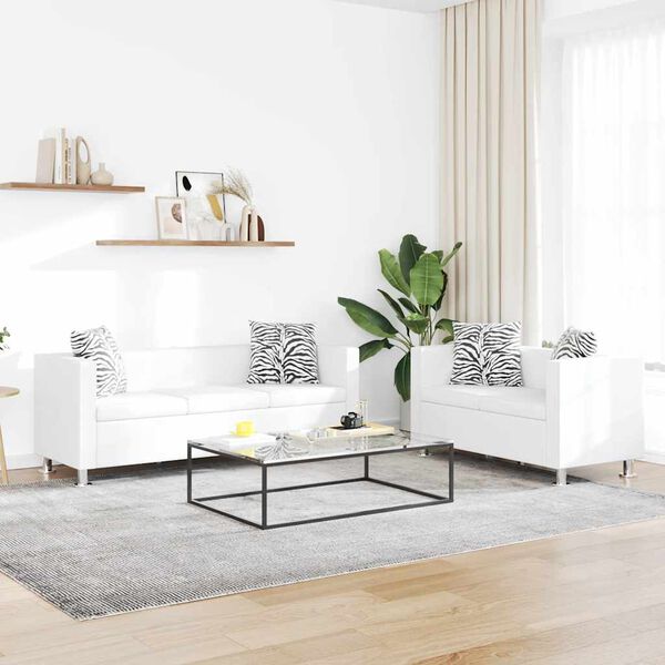 vidaXL Bankstel kunstleer wit