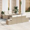 vidaXL Tuin Sofa Set met kussen 6 pcs Beige en Cr&egrave;me poly rattan