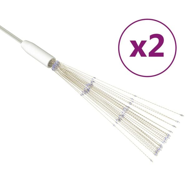 vidaXL Kerstverlichting vuurwerk 2 st 280 LED's blauw buiten 20 cm
