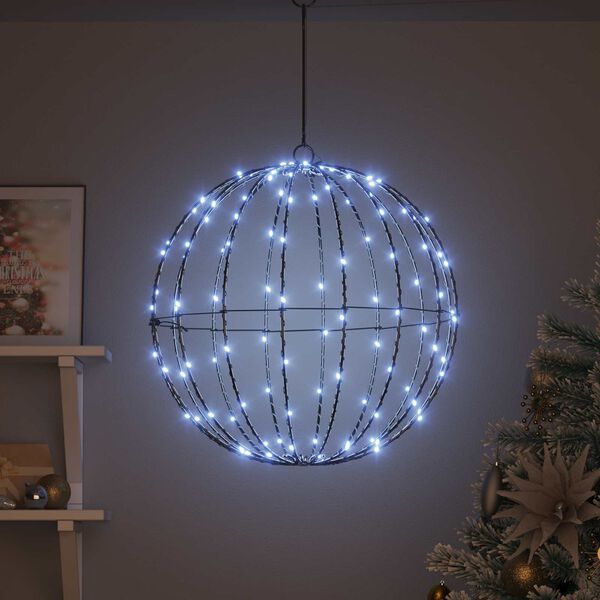 vidaXL Bal met 160 LED Koudwit 50,5 x 50,5 x 52 cm Metaal