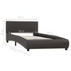 vidaXL Bedframe met LED kunstleer grijs 90x200 cm