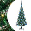 vidaXL Kunstmatig Voorverlicht Kerstboom Groen 120 cm PVC en Metaal