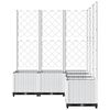 vidaXL Plantenbak met latwerk 120x120x136 cm polypropeen wit