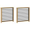 vidaXL Armleuningen Module 2 pcs Wit 60 x 6 x 61 cm Massief Acaciahout