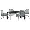 vidaXL Tuin eettafelset 5 st Grijs poly rattan
