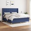 vidaXL Boxspring met matras stof blauw 180x200 cm
