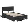 vidaXL Bedframe met hoofdeinde Zwart 135 x 190 cm Bewerkt hout
