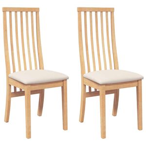 vidaXL Eetkamerstoelen met kussens 2 st massief hout rubber
