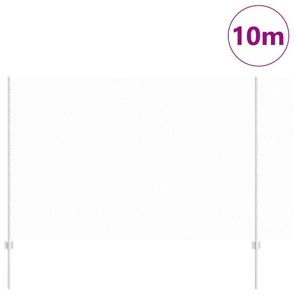 vidaXL Hek met Paal Zilver 1,6 x 10 m Staal