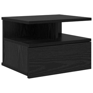 vidaXL Vliegend Nachtkastje Zwart Eiken 40 x 31 x 28 cm Bewerkt hout