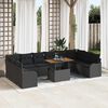 vidaXL Tuin Sofa Set met kussen 11 pcs Zwart