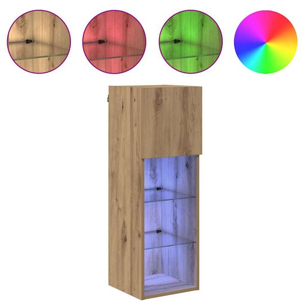 vidaXL Wandgemonteerd tv-meubel Artisan Eiken 30,5 x 30 x 90 cm