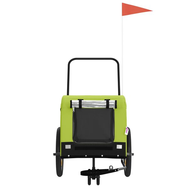 vidaXL Hondenfietstrailer oxford stof en ijzer groen en zwart