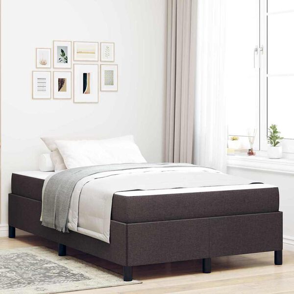 vidaXL Boxspringbed Donkerbruin 120 x 200 cm Stof