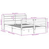 vidaXL Bedframe met hoofdbord massief grenenhout wit 135x190 cm