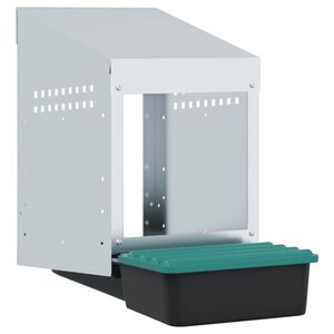 vidaXL Kippennestkast 1 compartiment wandmontage gegalvaniseerd staal