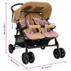 vidaXL Tweelingkinderwagen staal taupe