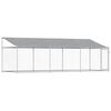 vidaXL Hondenhok met dak en deur 6x2x2 m gegalvaniseerd staal grijs