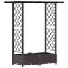 vidaXL Verhoogd Bed met Trellis en Dak Bruin 122,5 x 40 x 121 cm PP