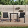 vidaXL 3-delige Tuinset met kussens poly rattan en staal