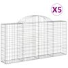 vidaXL Schanskorven 5 st gewelfd 200x30x100/120 cm ijzer