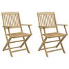 vidaXL Tuinstoelen 2 st inklapbaar 54x61x88 cm massief acaciahout