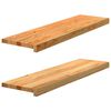 vidaXL Traptreden 2 st 90x25x2 cm massief eikenhout lichtbruin