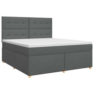 vidaXL Boxspringbed met matras Donkergrijs 140 x 190 cm Stof