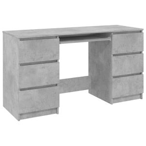 vidaXL Schrijftafel 140x50x77 cm bewerkt hout betongrijs