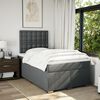 vidaXL Boxspring met matras stof donkergrijs 120x190 cm