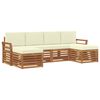 vidaXL Sofa-Sets 6 pcs Natuurlijk en Cr&egrave;me Massief Acaciahout