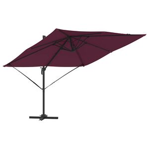 vidaXL Roma Parasol Rood 286 x 285 x 265 cm Polyester en Aluminium