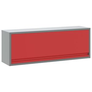 vidaXL Gereedschapskast met opslag Rood en grijs 100 x 25 x 35 cm