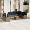 vidaXL 10-delige Loungeset met kussens poly rattan grijs