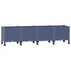 vidaXL Tuinschaal met wielen Blauw Grijs 160 x 40 x 48 cm PP
