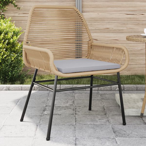 vidaXL Tuinstoelen 2 st met kussens poly rattan bruin