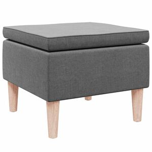 vidaXL Kruk met houten poten stof donkergrijs