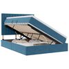 vidaXL Opbergbed met LED met matras Donkerblauw 140 x 200 cm Fluweel