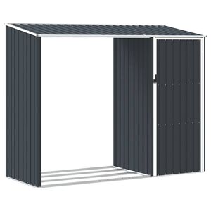 vidaXL Brandhoutschuur 245x98x159 cm gegalvaniseerd staal antraciet