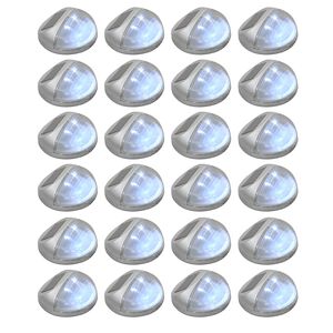 vidaXL Solarwandlampen LED 24 st rond zilverkleurig