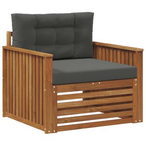 vidaXL Buiten bankenset Massief Acaciahout en Polyester Naturel