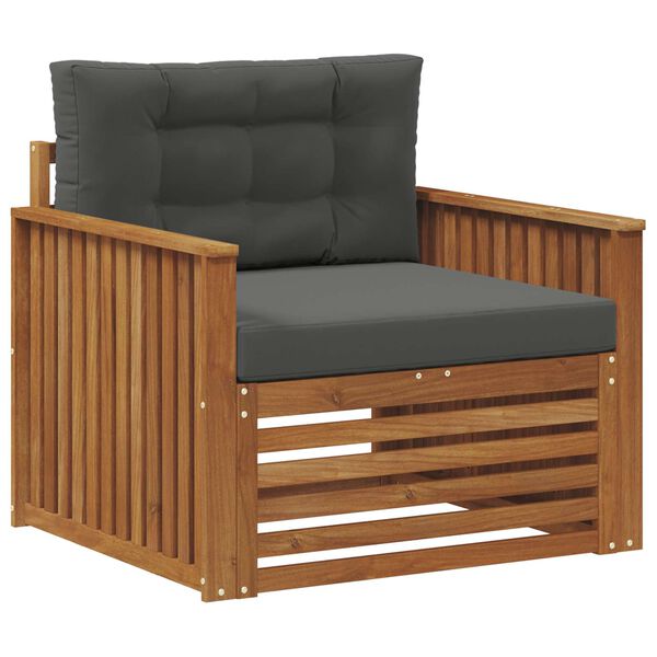 vidaXL Buiten bankenset Massief Acaciahout en Polyester Naturel