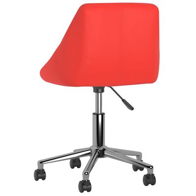 vidaXL Kantoorstoel draaibaar kunstleer rood