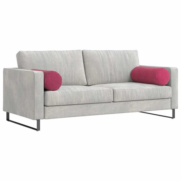 vidaXL Bolster Kussens 2 stuks Wijnrood Ø 25 x 70 cm Cordstof