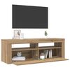 vidaXL Tv-meubel met LED 120x35x40 cm bewerkt hout artisanaal eiken