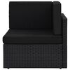 vidaXL 9-delige Loungeset met kussens poly rattan zwart