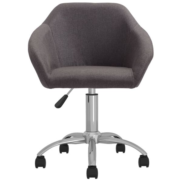 vidaXL Eetkamerstoelen draaibaar 6 st stof taupe