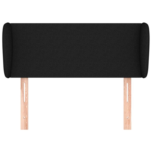 vidaXL Hoofdbord met randen 93x23x78/88 cm stof zwart