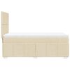 vidaXL Boxspring met matras stof cr&egrave;mekleurig 90x200 cm