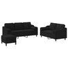 vidaXL 3-delige Loungeset met kussens stof zwart